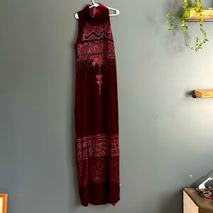 Fall deep red velour dress!
